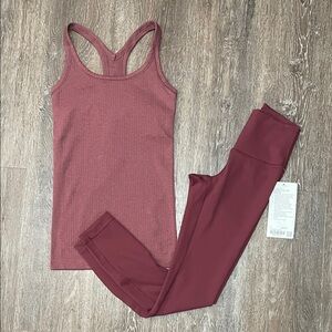 NWT/NWOT Lululemon “Shades of Red” Set. Size 2